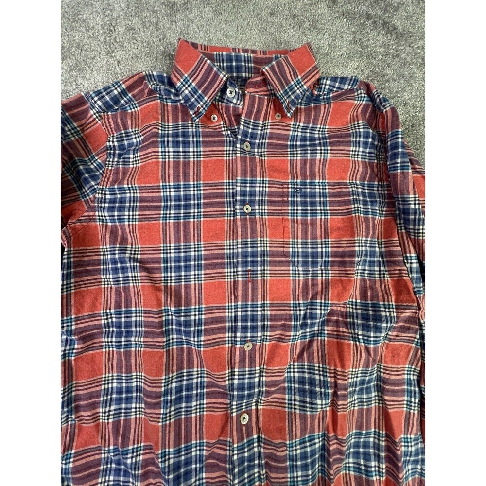 Southern Tide Shirt Mens Small Red Plaid Classic Fit Long Sleeve Button Up